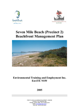 Seven Mile Beach (Precinct 2) Beachfront Management Plan