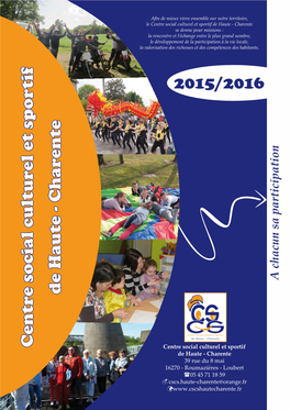 2015/2016 Centre Social Culturel Et Sportif De Haute