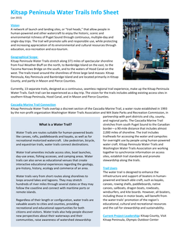 Kitsap Peninsula Water Trails Info Sheet (Jan 2015)