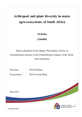Arthropod and Plant Diversity in Maize Agro-Ecosystems of South Africa