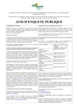 Avis D'enquete Publique