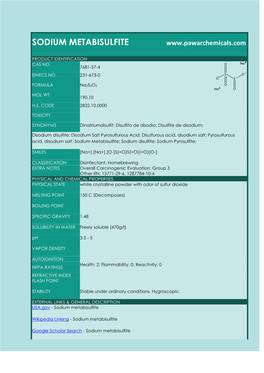 Sodium Metabisulfite