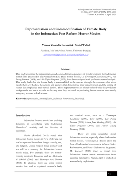 Representation and Commodification of Female Body in the Indonesian Post Reform Horror Movies