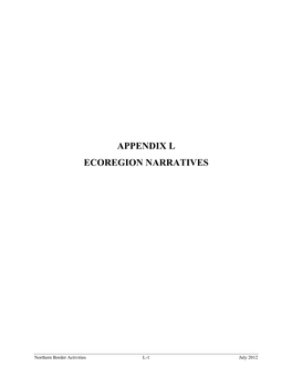 Programmatic Environmental Impact Staement for Northern Border Activities, Department of Homeland Security, U.S. Customs And