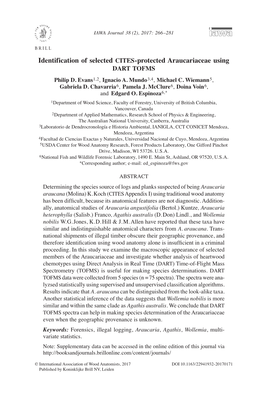 Identification of Selected CITES-Protected Araucariaceae Using DART TOFMS Philip D