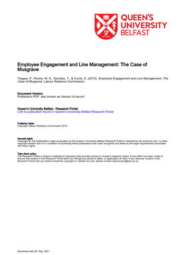 Employee Engagement and Line Management: the Case of Musgrave