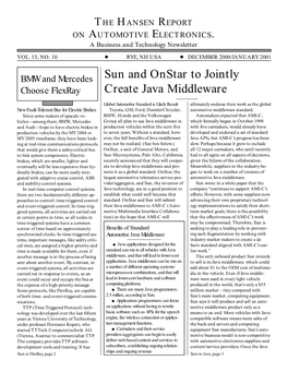 Sun and Onstar to Jointly Create Java Middleware