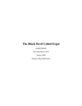 The Black Devil Called Ergot