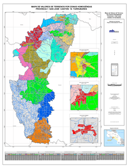 Mapa De Valores De Terrenos Por Zonas Homogéneas Provincia 1 San José Cantón 16 Turrubares