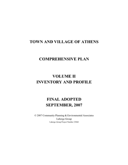 Town and Village of Athens Comprehensive Plan Volume Ii