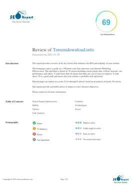 Review of Torrentdownload.Info Generated on 2021-01-29