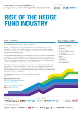 Rise of the Hedge Fund Industry