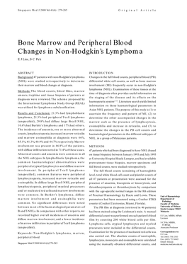 Bone Marrow and Peripheral Blood Changes in Non-Hodgkin's