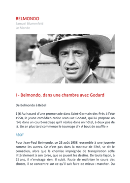 Belmondo Interprète Un Jeune Truand Qui Secoue Un Gangster, Incarné Par Lino Ventura, Lâché Par Ses Amis Du Milieu Parisien