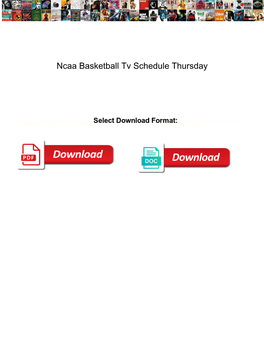 Ncaa Basketball Tv Schedule Thursday