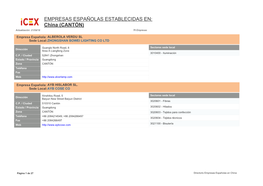 China (CANTÓN) Actualización: 21/09/18 76 Empresas