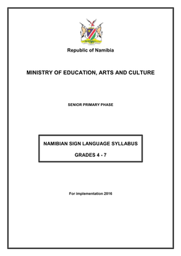 Hearing Impaired-SP Syllabuses Namibian Sign Apr 2015