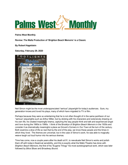 Palms West Monthly Review