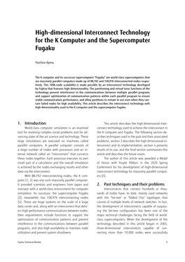 High-Dimensional Interconnect Technology for the K Computer and the Supercomputer Fugaku