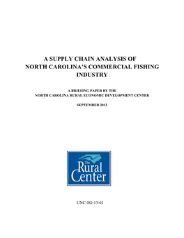 A Supply Chain Analysis of North Carolina's Commercial Fishing