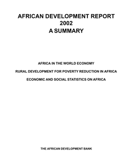 African Development Report 2002 a Summary