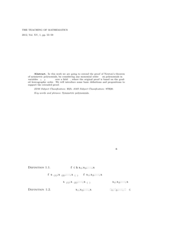 The Fundamental Theorem on Symmetric Polynomials