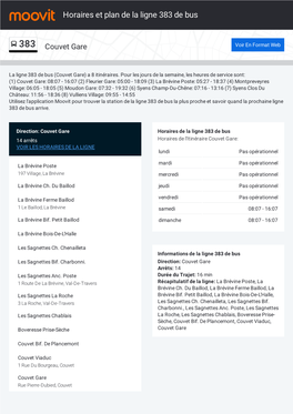 Horaires Et Trajet De La Ligne 383 De Bus Sur Une Carte