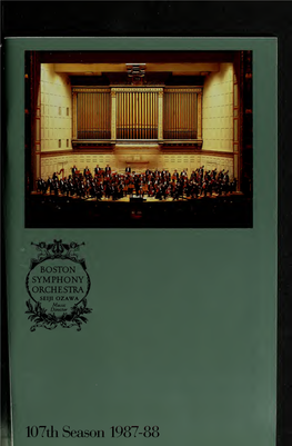 Boston Symphony Orchestra Concert Programs, Season 107, 1987-1988