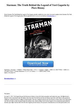 Starman: the Truth Behind the Legend of Yuri Gagarin by Piers Bizony