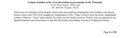 Grigsby Families in the Texas Revolution [A Presentation at the Triennial] by Dr