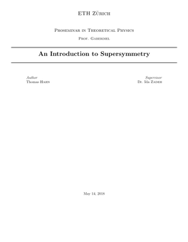 An Introduction to Supersymmetry