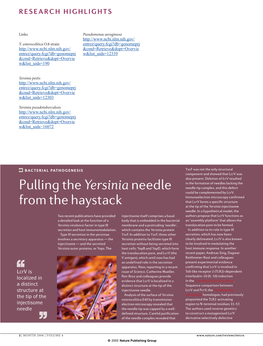 Pulling the Yersinia Needle from the Haystack