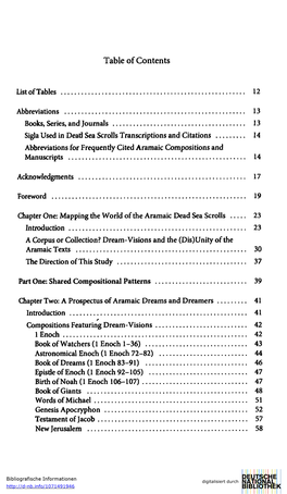 Table of Contents