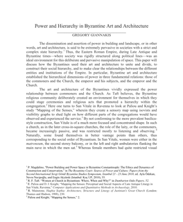 Power and Hierarchy in Byzantine Art and Architecture ______GREGORY GIANNAKIS