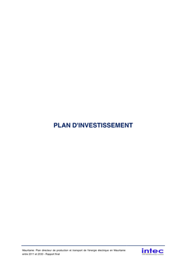 Plan D'investissement