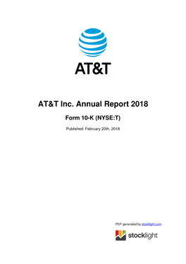 AT&T Inc. Annual Report 2018