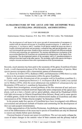 Ultrastructure of the Ascus and the Ascospore Wall In