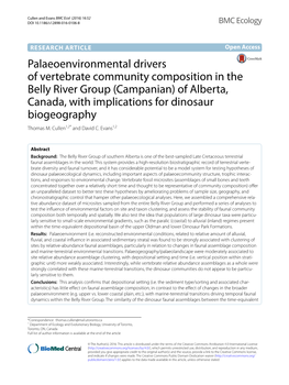 Palaeoenvironmental Drivers of Vertebrate