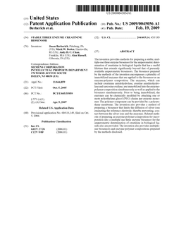 (12) Patent Application Publication (10) Pub. No.: US 2009/0045056A1 Berberich Et Al