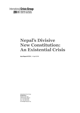 Nepal's Divisive New Constitution: an Existential Crisis