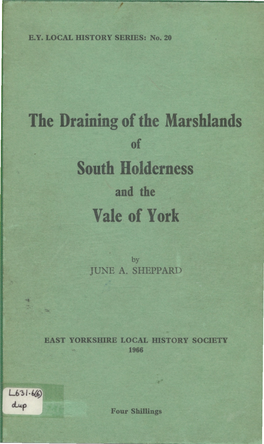 The Draining of the Marshlands South Holderness Vale of York