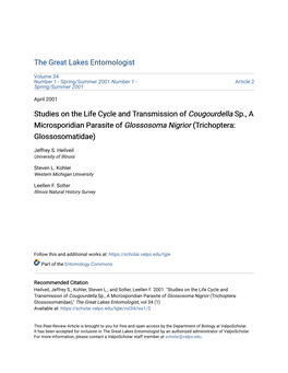 Studies on the Life Cycle and Transmission of Cougourdella Sp., a Microsporidian Parasite of Glossosoma Nigrior (Trichoptera: Glossosomatidae)