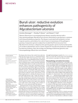 Buruli Ulcer: Reductive Evolution Enhances Pathogenicity of Mycobacterium Ulcerans