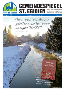 GEMEINDESPIEGEL ST. EGIDIEN Amts- Und Informationsblatt