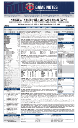 Twins Notes, 7-14 At