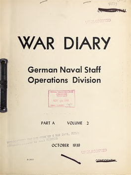 War Diary : German Naval Staff Operations Division