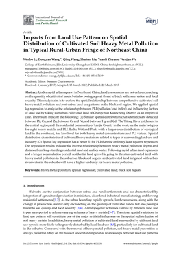 Impacts from Land Use Pattern on Spatial Distribution of Cultivated Soil Heavy Metal Pollution in Typical Rural-Urban Fringe of Northeast China