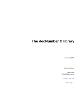 The Decnumber C Library