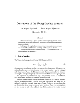 Derivations of the Young-Laplace Equation