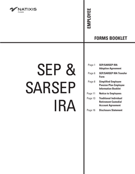 SEP and SARSEP IRA Employee Forms Booklet 612KB